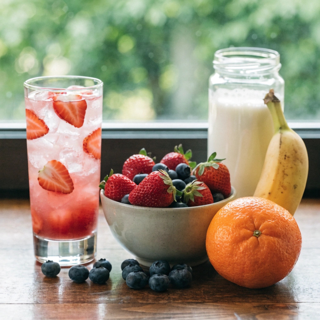 Person incorporating Carvonil capsules into their morning wellness routine on a bright kitchen countertop